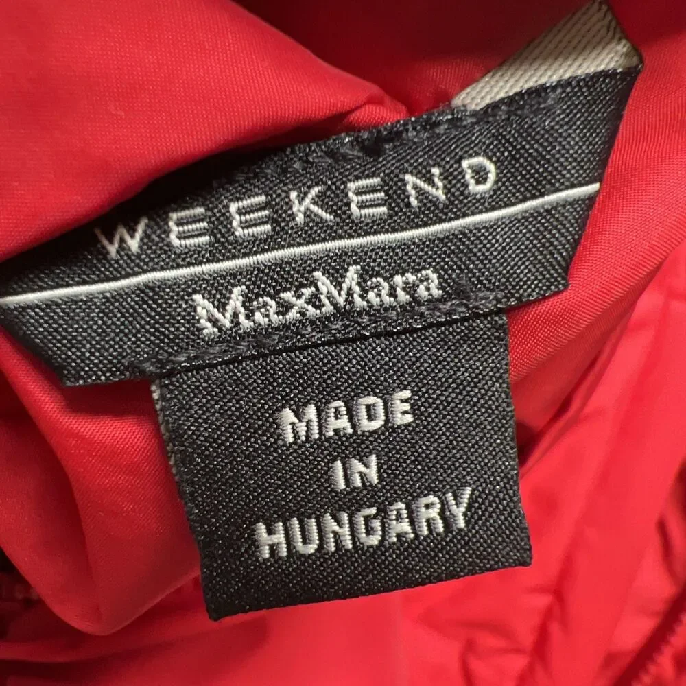 Weekend Max Mara Womens Reversible Puffer Vest Gilet Size 8 Tan Red Luxury - Picture 9 of 14